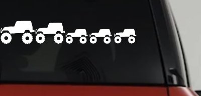 Jeep Stick Family With Three Kids Off Road Car or Truck Window Vinyl Decal Sticker