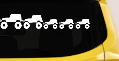 Jeep Stick Family With Three Kids Off Road Car or Truck Window Vinyl Decal Sticker