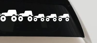 Jeep Stick Family With Three Kids Off Road Car or Truck Window Vinyl Decal Sticker