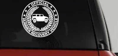 Official Hummer Recovery Vehicle Off Road Car or Truck Window Vinyl Decal Sticker