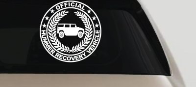 Official Hummer Recovery Vehicle Off Road Car or Truck Window Vinyl Decal Sticker (White)