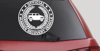 Official Hummer Recovery Vehicle Off Road Car or Truck Window Vinyl Decal Sticker