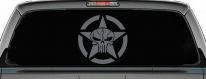 Military Jeep Star Segmented Cracked Punisher Skull Off Road Car or Truck Window Vinyl Decal Sticker (Silver)