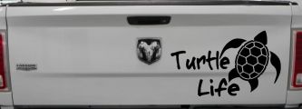 Turtle Life Car or Truck Window Decal Sticker (Black)