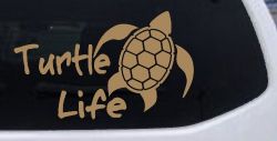 Turtle Life Car or Truck Window Decal Sticker (Light Brown)