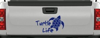 Turtle Life Car or Truck Window Decal Sticker (Navy)