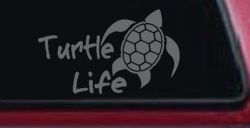 Turtle Life Car or Truck Window Decal Sticker (Silver)