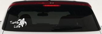 Turtle Life Car or Truck Window Vinyl Decal Sticker (White)