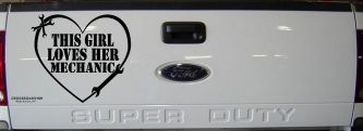 This Girl Loves Her Mechanic Car or Truck Window Decal Sticker (Black)