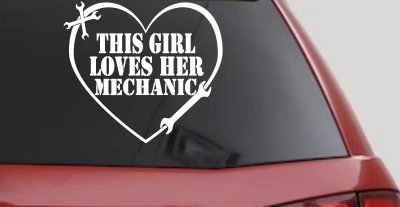 This Girl Loves Her Mechanic Car or Truck Window Vinyl Decal Sticker