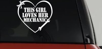 This Girl Loves Her Mechanic Car or Truck Window Vinyl Decal Sticker