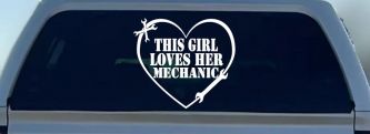 This Girl Loves Her Mechanic Car or Truck Window Decal Sticker