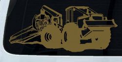 Log Skidder Logging Business Car or Truck Window Decal Sticker (Gold)