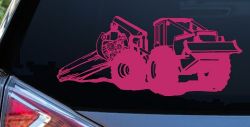 Log Skidder Logging Business Car or Truck Window Decal Sticker (Hot Pink)