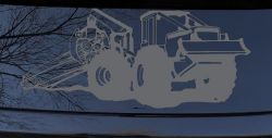 Log Skidder Logging Business Car or Truck Window Decal Sticker (Silver)