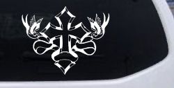 Cross With Doves Christian Car or Truck Window Decal Sticker