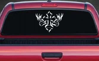Cross With Doves Christian Car or Truck Window Decal Sticker