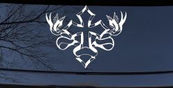 Cross With Doves Christian Car or Truck Window Decal Sticker
