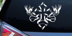 Cross With Doves Christian Car or Truck Window Decal Sticker