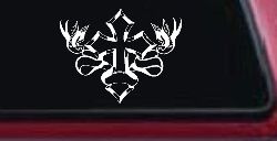 Cross With Doves Christian Car or Truck Window Decal Sticker