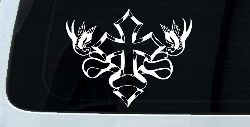 Cross With Doves Christian Car or Truck Window Decal Sticker