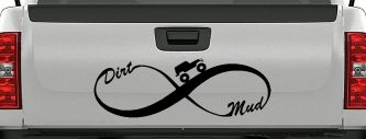 Jeep Infinity Sign with Dirt and mud Off Road Car or Truck Window Decal Sticker (Black)