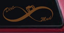 Jeep Infinity Sign with Dirt and mud Off Road Car or Truck Window Decal Sticker (Copper)