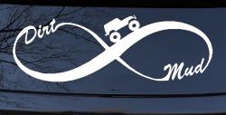 Jeep Infinity Sign with Dirt and mud Off Road Car or Truck Window Decal Sticker