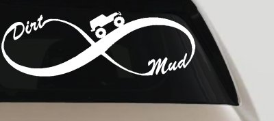 Jeep Infinity Sign with Dirt and mud Off Road Car or Truck Window Vinyl Decal Sticker