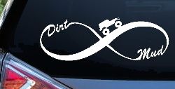 Jeep Infinity Sign with Dirt and mud Off Road Car or Truck Window Decal Sticker