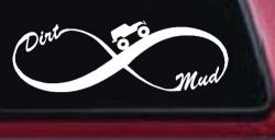 Jeep Infinity Sign with Dirt and mud Off Road Car or Truck Window Decal Sticker