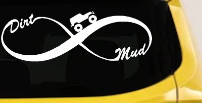 Jeep Infinity Sign with Dirt and mud Off Road Car or Truck Window Vinyl Decal Sticker