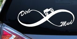 Jeep Infinity Sign with Dirt and mud Off Road Car or Truck Window Decal Sticker