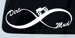 Jeep Infinity Sign with Dirt and mud Off Road Car or Truck Window Decal Sticker