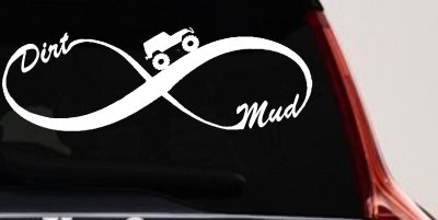 Jeep Infinity Sign with Dirt and mud Off Road Car or Truck Window Vinyl Decal Sticker