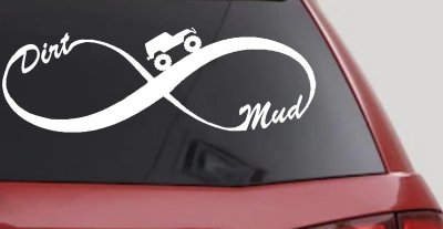 Jeep Infinity Sign with Dirt and mud Off Road Car or Truck Window Vinyl Decal Sticker