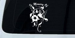 In Memory Of Swirl Vine Hummingbird Car or Truck Window Decal Sticker