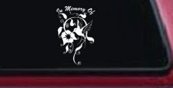 In Memory Of Swirl Vine Hummingbird Car or Truck Window Decal Sticker