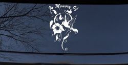 In Memory Of Swirl Vine Hummingbird Car or Truck Window Decal Sticker