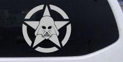 Darth Vader Star Wars Jeep Star Sci Fi Car or Truck Window Decal Sticker (Light Gray)