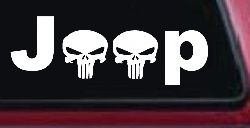 Jeep Punisher Skulls Off Road Car or Truck Window Decal Sticker