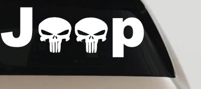 Jeep Punisher Skulls Off Road Car or Truck Window Vinyl Decal Sticker