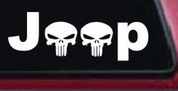 Jeep Punisher Skulls Off Road Car or Truck Window Decal Sticker