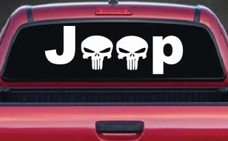 Jeep Punisher Skulls Off Road Car or Truck Window Decal Sticker
