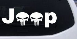 Jeep Punisher Skulls Off Road Car or Truck Window Decal Sticker