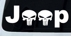 Jeep Punisher Skulls Off Road Car or Truck Window Decal Sticker
