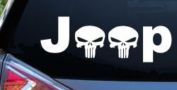 Jeep Punisher Skulls Off Road Car or Truck Window Decal Sticker