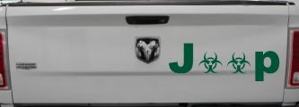 Radio Active Bio Hazard Jeep Off Road Car or Truck Window Decal Sticker (Dark Green)