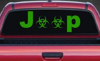 Radio Active Bio Hazard Jeep Off Road Car or Truck Window Decal Sticker (Lime)