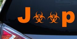 Radio Active Bio Hazard Jeep Off Road Car or Truck Window Vinyl Decal Sticker (Orange)